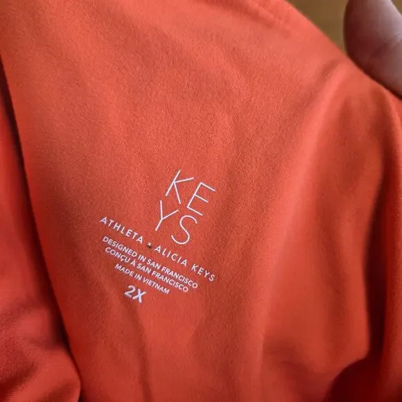 Athleta x Alicia Keys Elation Tight Ribbed Legging Jewel Orange 2X Pant Workout - Picture 5 of 6